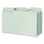 Smead SuperTab Pressboard Fastener Folders with Two SafeSHIELD Fasteners, 2" Expansion, Legal Size, Gray-Green, 25/Box Product Image 
