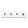 Command Decorative Key Rail, Plastic, Quartz/Silver, 8 x 1.5 x 2.13, 4 Hooks/Pack Product Image 