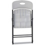 Alera Molded Resin Folding Chair, Supports Up to 225 lb, 18.19" Seat Height, White Seat, White Back, Dark Gray Base, 4/Carton Product Image 