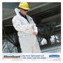 KleenGuard A35 Liquid and Particle Protection Coveralls, Zipper Front, Hooded, Elastic Wrists and Ankles, 2X-Large, White, 25/Carton Product Image 