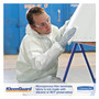 KleenGuard A35 Liquid and Particle Protection Coveralls, Zipper Front, Hooded, Elastic Wrists and Ankles, 2X-Large, White, 25/Carton Product Image 