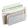 Artistic Urban Collection Punched Metal Letter Sorter, 3 Sections, DL to A6 Size Files, 6.5" x 3.25" x 5.5", White Product Image 