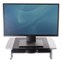 Fellowes Office Suites Standard Monitor Riser, For 21" Monitors, 19.78" x 14.06" x 4" to 6.5", Black/Silver, Supports 80 lbs (FEL8031101) View Product Image