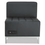 Alera QUB Series Armless L Sectional, Charging Station Center Seat, AC Outlet, (2) USB Ports, 26.38" x 26.38" x 30.5", Black Product Image 