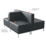 Alera QUB Series Armless L Sectional, Charging Station Center Seat, AC Outlet, (2) USB Ports, 26.38" x 26.38" x 30.5", Black Product Image 