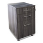 Mayline Medina Series Pencil/Box/File Return Pedestal - 26" Height x 18" Width x 15" Depth, x 1" Thickness Top - 3 x Storage, Box, File Drawer(s) - Beveled Edge - Material: Steel - Finish: Gray, Laminate, Silver Product Image 