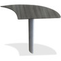 Mayline Medina Curved Desk Extension, Right - x 1" Thickness Work Surface, 29.5" Height x 28" Width x 47" Depth - Beveled Edge - Material: Steel - Finish: Gray, Laminate - Stain Resistant, Water Resistant, Abrasion Resistant, Durable Product Image 