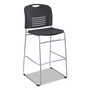 Safco Vy Sled Base Bistro Chair, Supports Up to 350 lb, 30.5" Seat Height, Black Seat, Black Back, Silver Base Product Image 