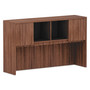 Alera Valencia Series Hutch with Doors, 4 Compartments, 58.88w x 15d x 35.38h, Modern Walnut Product Image 
