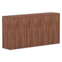 Alera Valencia Series Hutch with Doors, 4 Compartments, 70.63w x 15d x 35.38h, Modern Walnut Product Image 