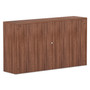 Alera Valencia Series Hutch with Doors, 4 Compartments, 64.75w x 15d x 35.38h, Modern Walnut Product Image 