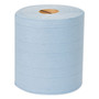 Tork Industrial Paper Wiper, 4-Ply, 11 x 15.75, Unscented, Blue, 375 Wipes/Roll, 2 Rolls/Carton Product Image 