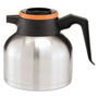 BUNN 1.9 Liter Thermal Carafe, Stainless Steel/Black/Orange (Decaf) Product Image 