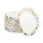 Boardwalk Deerfield Printed Paper Plates, 9" dia, Coated/Soak Proof, White/Yellow/Green/Purple, 125/Pack, 8 Packs/Carton Product Image 