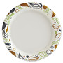 Boardwalk Deerfield Printed Paper Plates, 9" dia, Coated/Soak Proof, White/Yellow/Green/Purple, 125/Pack, 8 Packs/Carton Product Image 