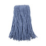Boardwalk Mop Head, Standard Head, Cotton/Synthetic Fiber, Cut-End, #24, Blue, 12/Carton Product Image 