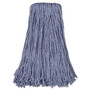 Boardwalk Mop Head, Standard Head, Cotton/Synthetic Fiber, Cut-End, #24, Blue, 12/Carton Product Image 