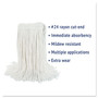 Boardwalk Cut-End Wet Mop Head, Rayon, No. 24, White, 12/Carton Product Image 