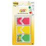 Post-it Flags Arrow 1" Prioritization Page Flags, Red/Yellow/Green, 20 Flags/Dispenser, 3 Dispensers/Pack Product Image 
