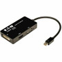 Tripp Lite series Mini DP to VGA/DVI/HDMI Adapter/Converter - 6" DVI/HDMI/Mini DisplayPort/VGA A/V Cable for Audio/Video Device, Monitor, Tablet, MacBook Air - First End: 1 x Mini DisplayPort Digital Audio/Video Product Image 
