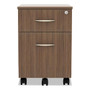 Alera Valencia Series Mobile Pedestal, Left/Right, 2-Drawers: Box/File, Legal/Letter, Modern Walnut, 15.88" x 19.13" x 22.88" Product Image 