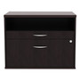 Alera Open Office Desk Series Low File Cabinet Credenza, 2-Drawer: Pencil/File,Legal/Letter,1 Shelf,Espresso,29.5x19.13x22.88 Product Image 