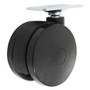 Alera Casters for Height-Adjustable Table Bases, Grip Ring Stem, 2" Wheel, Black, 4/Set Product Image 