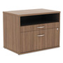 Alera Open Office Desk Series Low File Cabinet Credenza, 2-Drawer: Pencil/File, Legal/Letter, 1 Shelf,Walnut,29.5x19.13x22.88 Product Image 