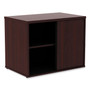Alera Open Office Desk Series Low Storage Cabinet Credenza, Woodgrain Laminate, 29.5w x 19.13d x 22.78h, Mahogany Product Image 