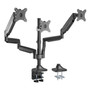 Alera AdaptivErgo Triple Arm with USB for 32" Monitors, 360 deg Rotation, +90/-90 deg Tilt, 90 deg Pan, Black, Support 15.4lb Product Image 