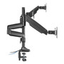 Alera AdaptivErgo Triple Arm with USB for 32" Monitors, 360 deg Rotation, +90/-90 deg Tilt, 90 deg Pan, Black, Support 15.4lb Product Image 