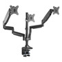 Alera AdaptivErgo Triple Arm with USB for 32" Monitors, 360 deg Rotation, +90/-90 deg Tilt, 90 deg Pan, Black, Support 15.4lb Product Image 