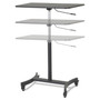 Victor DC500 High Rise Collection Mobile Adjustable Standing Desk, 30.75" x 22" x 29" to 44", Black Product Image 
