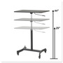 Victor DC500 High Rise Collection Mobile Adjustable Standing Desk, 30.75" x 22" x 29" to 44", Black Product Image 