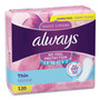 Always Thin Daily Panty Liners, Regular, 120/Pack, 6 Packs/Carton Product Image 