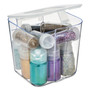 deflecto Stackable Caddy Organizer, Small, Plastic, 4.33 x 4 x 4.38, White Product Image 