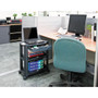 Alera 3-in-1 Cart/Stand, Plastic, 3 Shelves, 1 Drawer, 100 lb Capacity, 21.63" x 13.75" x 24.75", Black/Gray Product Image 
