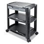 Alera 3-in-1 Cart/Stand, Plastic, 3 Shelves, 1 Drawer, 100 lb Capacity, 21.63" x 13.75" x 24.75", Black/Gray Product Image 