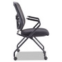 Alera Elusion Mesh Nesting Chairs with Padded Arms, Supports Up to 275 lb, 18.11" Seat Height, Black, 2/Carton Product Image 