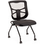 Alera Elusion Mesh Nesting Chairs, Supports Up to 275 lb, 18.1" Seat Height, Black Seat, Black Back, Black Base, 2/Carton Product Image 