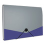 Universal Poly Expanding Files, 13 Sections, Cord/Hook Closure, 1/12-Cut Tabs, Letter Size, Metallic Blue/Steel Gray Product Image 