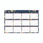 Day Designer Peyton Laminated Erasable Wall Calendar, Floral Artwork, 36 x 24, White/Navy Sheets, 12-Month (Jan to Dec): 2026 Product Image 