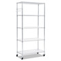 Alera 5-Shelf Wire Shelving Kit with Casters and Shelf Liners, 36w x 18d x 72h, Silver Product Image 