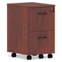 Alera Valencia Series Mobile Pedestal, Left or Right, 2 Legal/Letter-Size File Drawers, Medium Cherry, 15.38" x 20" x 26.63" Product Image 