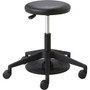 Safco Lab Stool with Foot Pedal - Vinyl Seat Material - Black, Chrome Product Image 