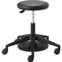 Safco Lab Stool with Foot Pedal - Vinyl Seat Material - Black, Chrome Product Image 