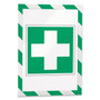 Durable DURAFRAME Security Magnetic Sign Holder, 8.5 x 11, Green/White Frame, 2/Pack Product Image 