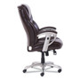 SertaPedic Emerson Executive Task Chair, Supports Up to 300 lb, 19" to 22" Seat Height, Brown Seat/Back, Silver Base Product Image 