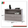 Linea Italia Urban Series Cabinet Credenza Pedestal with Lateral File, 35.25w x 15.25d x 23.75h, Ash Product Image 
