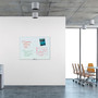 U Brands Floating Glass Ghost Grid Dry Erase Board, 48" x 36" (Actual Size: 47" x 35"), White Surface Product Image 